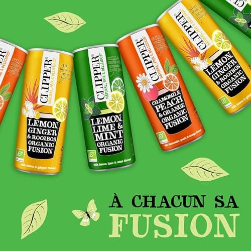CLIPPER Boisson Rafraîchissante Bio Citron Citron Vert Menthe 0 Sucre Ajouté 25cl x 12 EU Organic