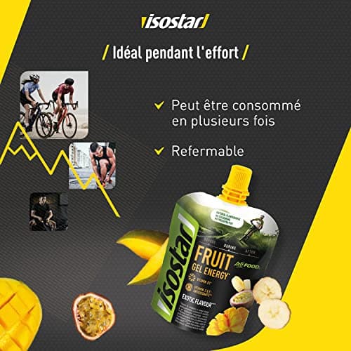 Isostar Actifood Exotic Fruits Gel Énergétique pour Athlètes - Apport en Énergie - 500g