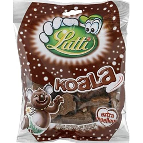 Lutti Guimauves Koala chocolat au lait extra moelleux pour enfants en semaine et week-end - Sachet 185g frais et délicie