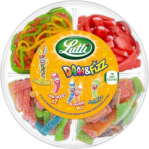 Lutti Bonbons Bleu Rose 450g Lot de 1 Fruit DoooFizz