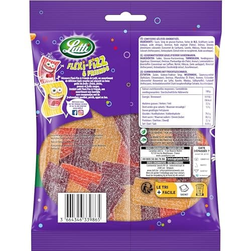 LUTTI Flexi-Fizz & Friends 180g pour enfants en fête à la maison ou à l'école