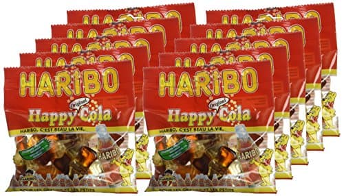 Haribo Joyeuse Cola 120 g - Lot de 10 pièces pour enfants en fête à la plage ou à la maison avec saveur unique et gâteri