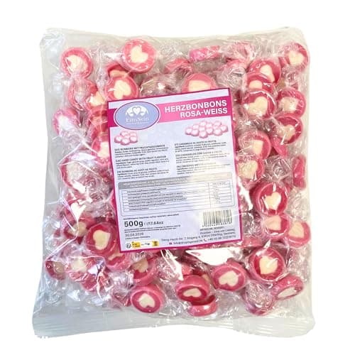 Bonbons mariage de cœur rose-blanc | 500g | 140 pièces dragées cœur | décoration de table mariage baptême anniversaire c
