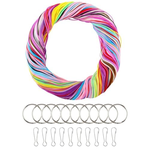 Beihre Scoubidou Elastique Cordon 200Pcs pour DIY Bracelet Collier Porte-Clés | Couleurs Multicolores | Idéal pour Enfan