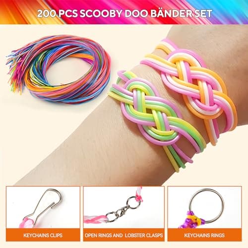 Kits Scooby Doo Scoubidou 295 Pièces pour Enfants Jouets Artisanat Sellier Perles Bois Pompons Bricolage Colliers Bracel