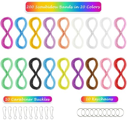 Beihre Scoubidou Elastique Cordon 200Pcs pour DIY Bracelet Collier Porte-Clés | Couleurs Multicolores | Idéal pour Enfan