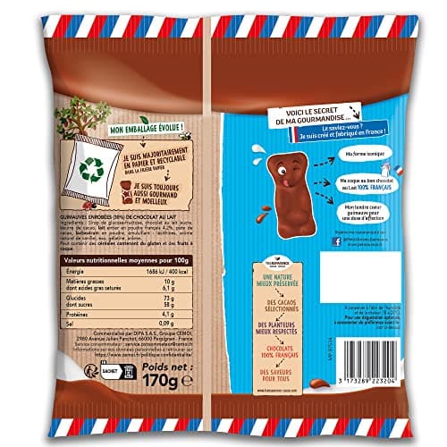 Cémoi l'Authentique petit Ourson chocolat au lait pour enfants - À déguster à l'heure du goûter - Prix compétitif - Sach
