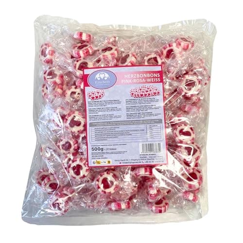 Bonbons Mariage Coeurs Rose-Rouge-Blanc 500g | Pièce par Paquet 140 | Décoration Table Mariage | Cadeaux D'Accueil Baptê