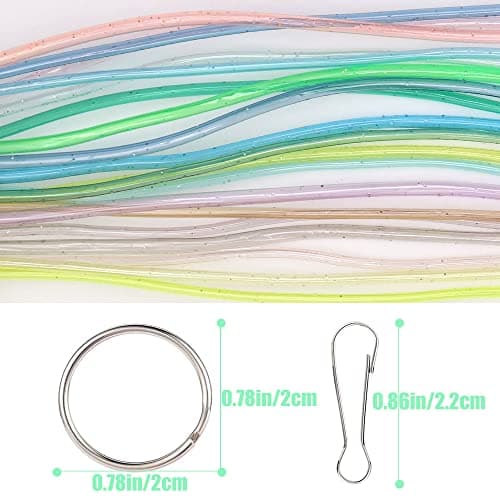 Strings scoubidou en plastique tressé 200 pièces, 20 couleurs, clips à clipser et anneaux, pour bricolage, travaux manue