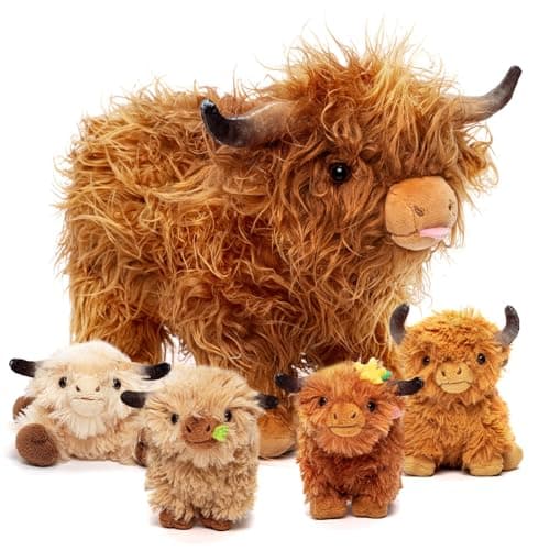 OUOZZZ Ensemble de Peluches Koala - Maman de 30 cm avec BébésMiniatures - Jouet Doux pour Enfants Boys and Girls — Bovins Highland