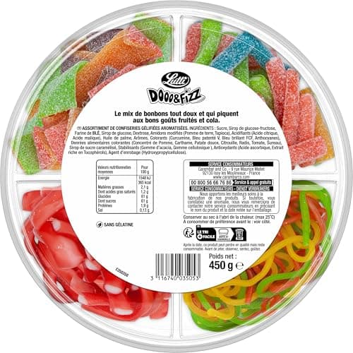 Lutti Bonbons Bleu Rose 450g Lot de 1 Fruit DoooFizz