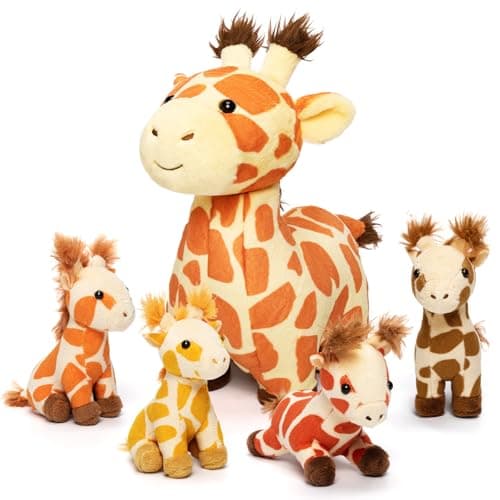 OUOZZZ Ensemble de Peluches Koala - Maman de 30 cm avec BébésMiniatures - Jouet Doux pour Enfants Boys and Girls — Girafe