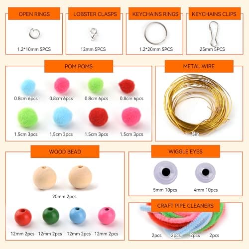 Kits Scooby Doo Scoubidou 295 Pièces pour Enfants Jouets Artisanat Sellier Perles Bois Pompons Bricolage Colliers Bracel