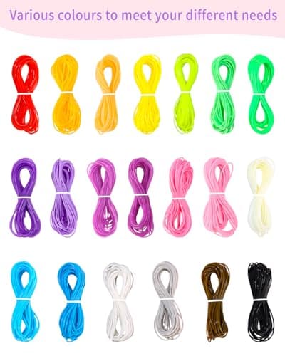 Kureny Scooby Doo 200 Bâtons Scoubidou Fil Elastique Cordon pour Créatives Porte-Clés et Colliers