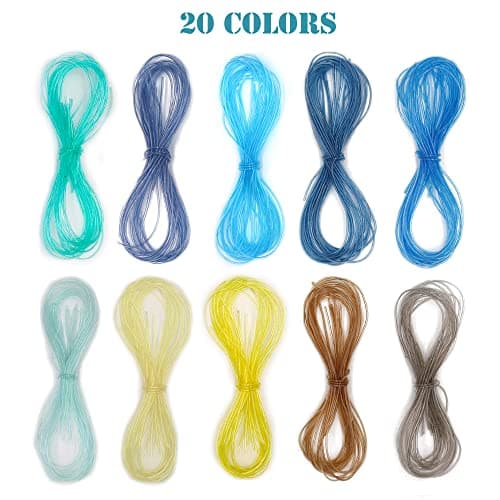 Strings scoubidou en plastique tressé 200 pièces, 20 couleurs, clips à clipser et anneaux, pour bricolage, travaux manue