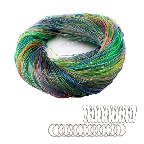 Strings scoubidou en plastique tressé 200 pièces, 20 couleurs, clips à clipser et anneaux, pour bricolage, travaux manue