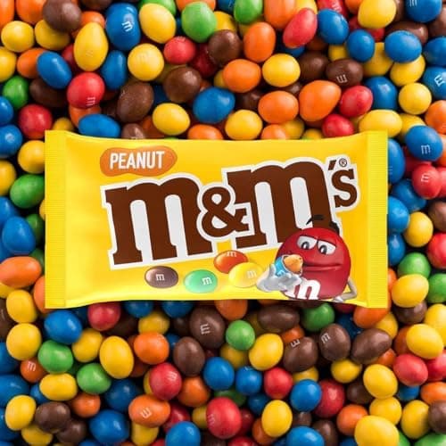 M&M'S Bonbons Chocolat au Lait et Cacahuètes - Certification Rainforest Alliance - 3 Sachets de 45g