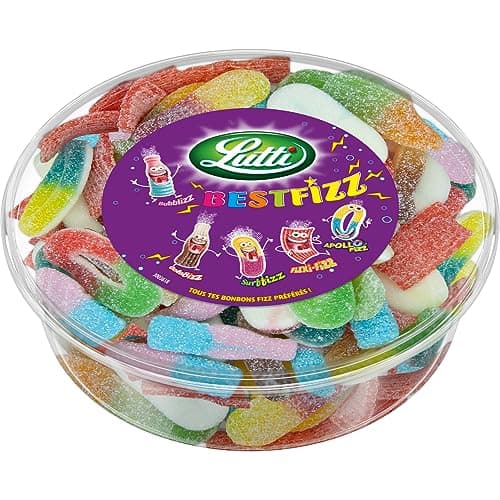 Lutti Best Fizz Bonbons Tubo 550 g pour Enfants en Campagne d'étéavec Goût Doux et Effervescence, Boîte de 550g