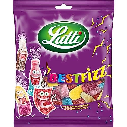 Lutti Fizz Bonbons Colorés - 100g Bonbons à saveurs surprises pour Enfants et Adolescents - Packaging Étanche et Rétro