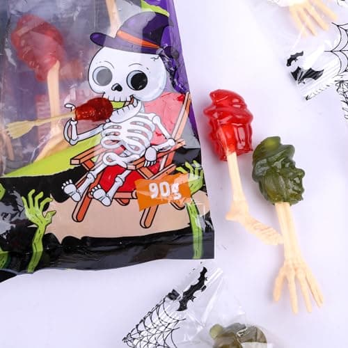 Becky’s Creepy Lollipops 90g – Sucettes d'Halloween effrayantes pour enfants – Bonbons individuellement emballés, à part