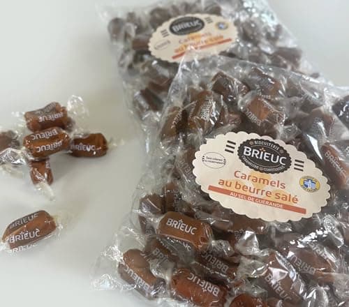BRIEUC 1KG Bonbons Caramel Beurre Salé - Gourmandise Bretonne 100% FRANÇAISE pour Adults à Offrir à la Fin d'un Repas