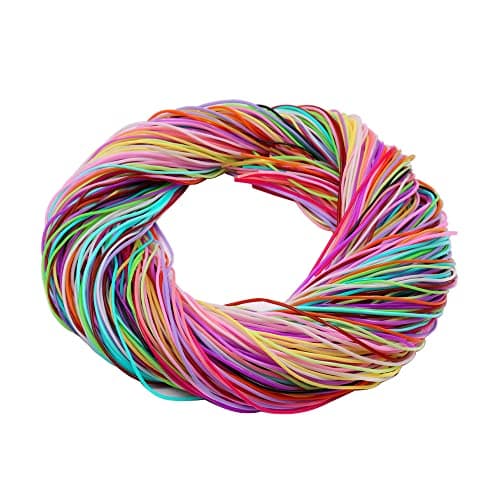 Fil Scoubidou 20 Couleurs, 15 Clips + 15 Porte-Clés en Plastique, Pour Bijouterie et Bricolage DIY, Création Main