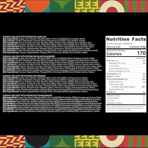 Zest Delites - Boîte-cadeau de Délice turc pour tous, Turkish Delight 250 g, Loukoums Offrez du Bonheur