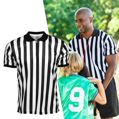 Chemise d'arbitre respirante pour sportifs à l' órgãoenner Canada | Costume d'arbitre à col en rayures pour homme | Mail