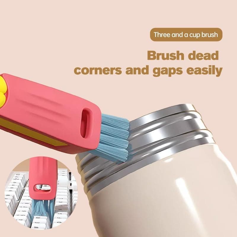 Nettoyage Multifonction 3 en 1 Brosse Couvercle Tasse Bouteille (Vert)
