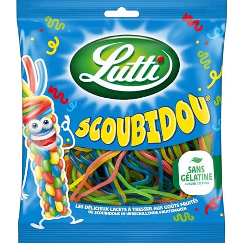 Bonbons gélifiés Scoubidou, saveurs variées, kids, fête des enfants, saveurs fruitées, 200g, gâteaux à partager