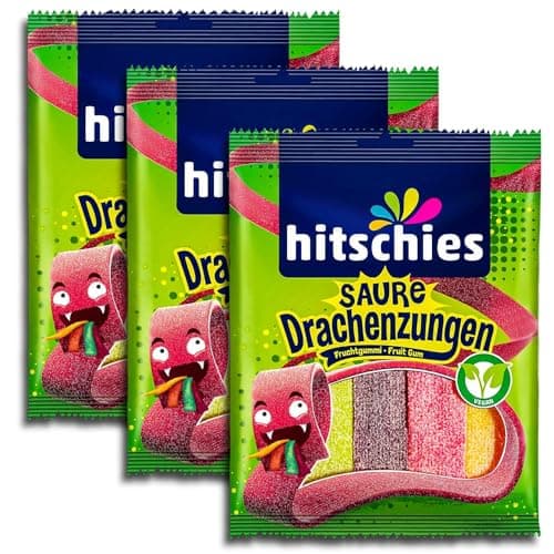 Langues de dragon aigres Hitschies - saveur intense - 3 x 125 g