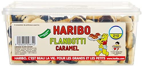 Haribo Bonbons Gelés Flanbotti Caramel 210 Pièces | 1,19 kg - Délices Sucrés pour Enfants et Ados | Boîte Parfaite pour