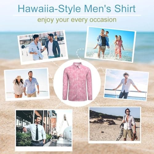 Chemises boutonnées à manches longues pour homme – Chemise décontractée en V avec poche pour la lutte contre le cancer d