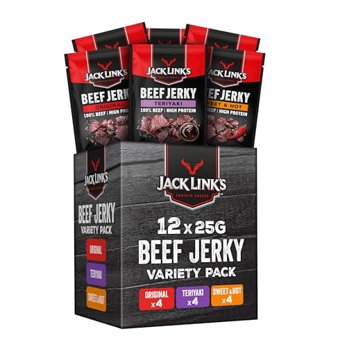 Jack Links Beef Jerky Pack de mélanges - Viande séchée riche en protéines - Snack pour sportifs - 12 x 25 g