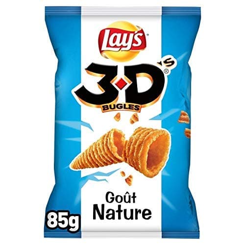 LAY'S - 3D'S Bugles Naturel 85G pour Enfants - Idéal pour des Petits Déjeuners Sains - Lot de 2
