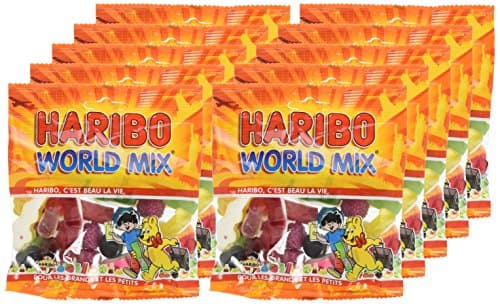 Haribo World Mix - Sucre Doux en Bâton - Enfants et Familles - Pique-Niques et Collations - Goûtez à la Diversité des Sa