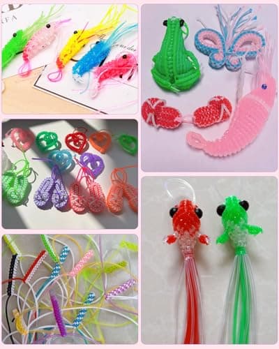 Kureny Scooby Doo 200 Bâtons Scoubidou Fil Elastique Cordon pour Créatives Porte-Clés et Colliers