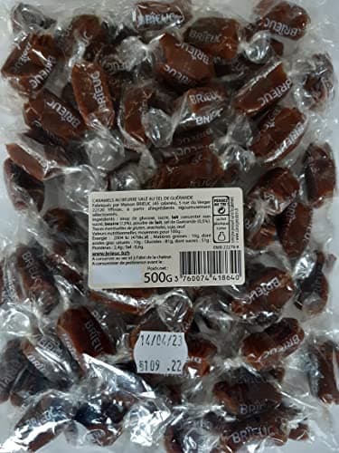 BRIEUC 1KG Bonbons Caramel Beurre Salé - Gourmandise Bretonne 100% FRANÇAISE pour Adults à Offrir à la Fin d'un Repas