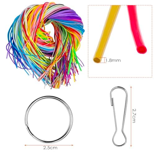 Tekenewbse Scooby Doo Scoubidou Pastel Fil Elastique - Cordon Pailleté pour Brassage Colliers 200 Pcs | Accessoires de M