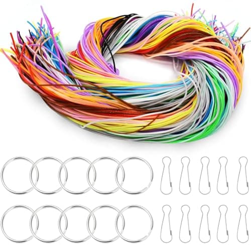 200 Scoubidou Fil Multicolores avec Clés USB et Crochets pour Créer Bracelets/Collants (20 Couleurs, Parfaits pour Enfan