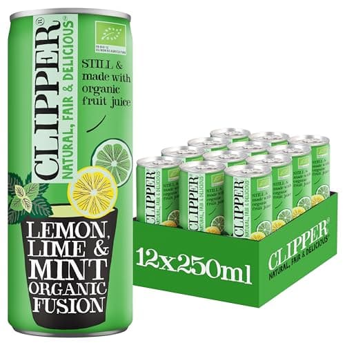 CLIPPER Boisson Rafraîchissante Bio Citron Citron Vert Menthe 0 Sucre Ajouté 25cl x 12 EU Organic