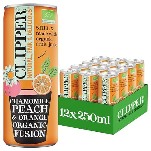 CLIPPER Boisson Rafraîchissante Bio Citron Citron Vert Menthe 0 Sucre Ajouté 25cl x 12 EU Organic — Camomille, Pêche & Orange