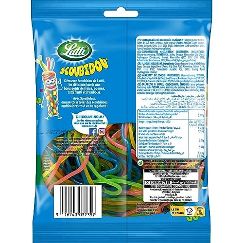 Lutti Scoubidou Bonbons 100 g pour Enfants en Cadeau d'Anniversaire Sorbets Fruités Lot de 2