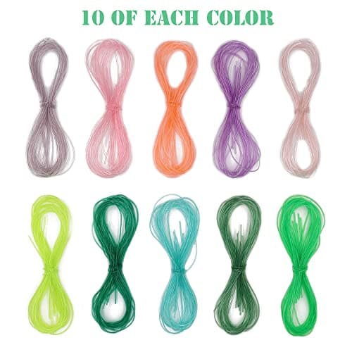 Strings scoubidou en plastique tressé 200 pièces, 20 couleurs, clips à clipser et anneaux, pour bricolage, travaux manue