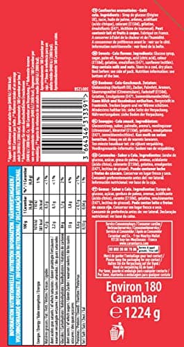 Carambar Bonbons Cola 180 Pièces Boîte - Mélange Sucré, Snacking Enfants, Idéal pour Festivals