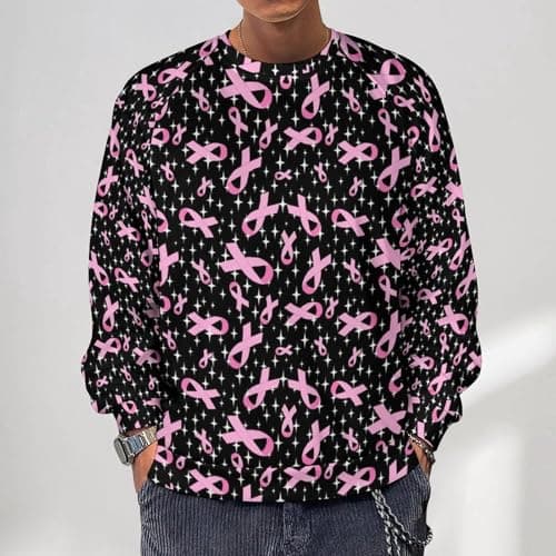 VOSERY Sweat-shirt Anti-Cancer Breast pour Homme, Pull Manches Longues Tendance Décontracté, Vêtements Éco-Conçu à Col R