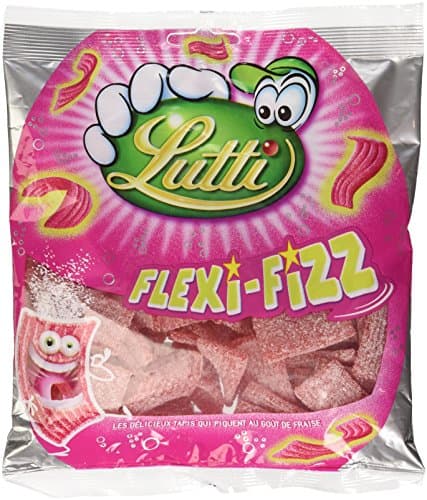 Lutti Fizz Gomme Élastique Fraise 225g - Bonbon Sain et Amusant pour Enfants et Adolescents