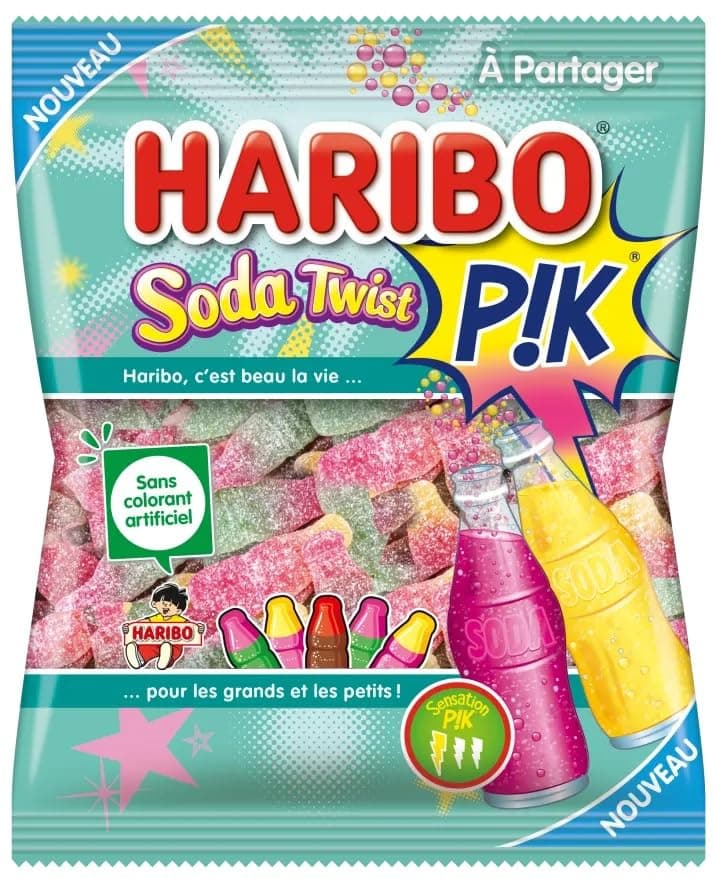 Haribo Soda Twist Pik - Sucrée Gomme Snack pour Enfants, 190g Pack - Gummy Candy Treats for Parties & Family Snacks