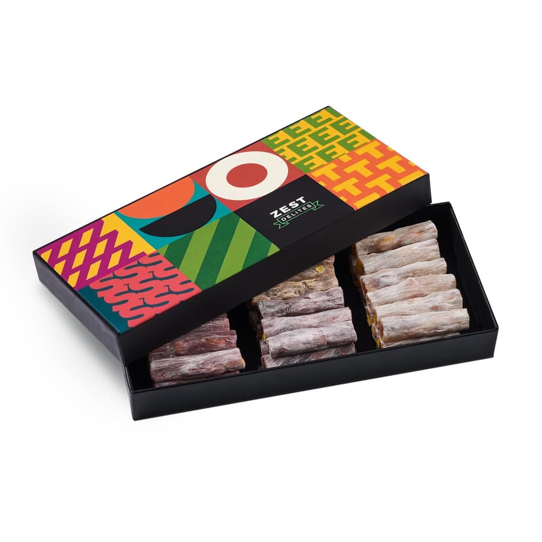 Zest Delites - Boîte-cadeau de Délice turc pour tous, Turkish Delight 250 g, Loukoums Offrez du Bonheur