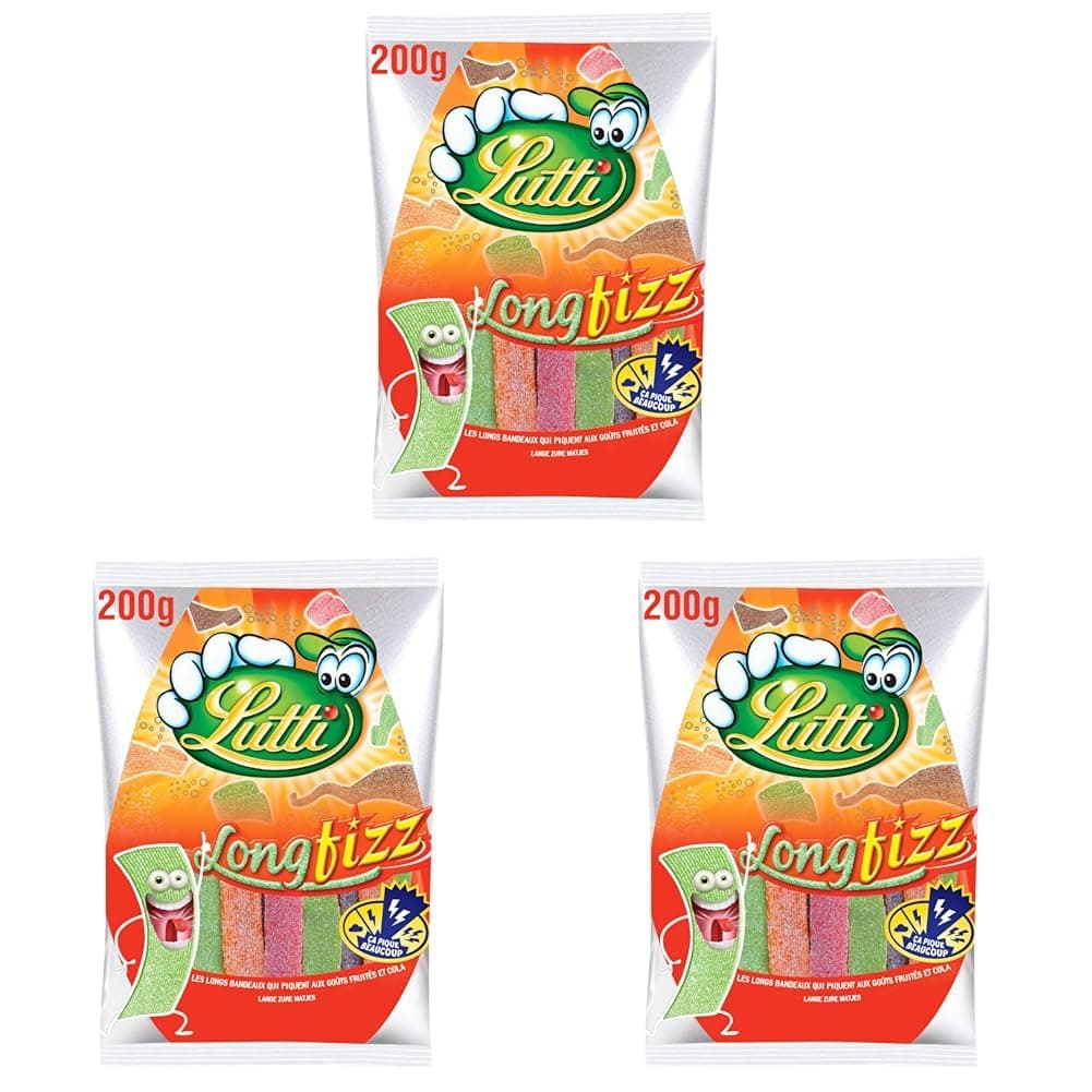 Lutti Long Fizz - Écume Durée Étendue pour Partis - 200g (Lot de 3)